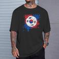 サッカーボール 韓国国旗付き Tシャツ 彼への贈り物