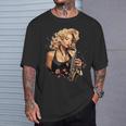 サックスを吹くピンナップの女の子 サックス奏者 ヴィンテージ Tシャツ 彼への贈り物