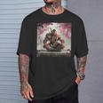 サムライ アフロ アフリカ 瞑想 桜の下 Tシャツ 彼への贈り物