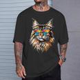 サングラスをかけたメインクーン猫 かわいいメインクーン猫 Tシャツ 彼への贈り物