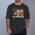 サンタ 猫 ライト トナカイ クリスマス 猫 恋人 パジャマ Tシャツ 彼への贈り物