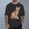 サーバル アニマル サーバルズ アフリカン ワイルドキャット サーバルキャット ワイルドキャット Tシャツ 彼への贈り物