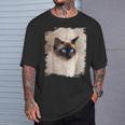 シャムの子猫の頭の顔 Tシャツ 彼への贈り物