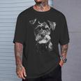 シュナウザー 顔 かわいい 犬好き 男性 女性 黒 白 Tシャツ 彼への贈り物