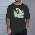 シロクマ 海洋哺乳類 アートワーク 海洋 シロクマモチーフ Tシャツ 彼への贈り物
