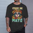 シンコ デ マヨ スケルトン ラ カトリーナ カラベラ フローラル メキシカン 長袖tシャツ Tシャツ 彼への贈り物
