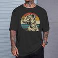 ジャーマンワイヤーヘアードハンター 犬の頭 あごひげ レトロ Tシャツ 彼への贈り物