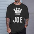 ジョー・ザ・キングクラウン＆ネーム・デザイン・フォー・メンズ・フォー・メンズ Tシャツ 彼への贈り物