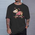 スケートボード犬 – 楽しい漫画のペット Tシャツ 彼への贈り物