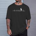 スネアドラムキット ハートビートシャツ ハートビート ラブギフト 長袖tシャツ Tシャツ 彼への贈り物