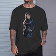 セクシー アニメ レース ガール 長袖tシャツ Tシャツ 彼への贈り物