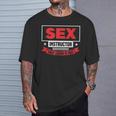 セックスインストラクター初レッスンは無料です-面白いバチェロレッテ Tシャツ 彼への贈り物