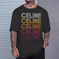 セリーヌ レトロ ワードマーク パターン ビンテージスタイル カスタムネーム Tシャツ 彼への贈り物