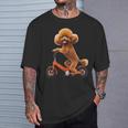 チャリで来た トイプードル 面白いtシャツ 犬 動物 メンズ グッズ かわいい おもしろ 面白い 服 ネタ Tシャツ 彼への贈り物
