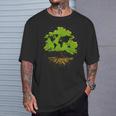 ツリー世界地図自然愛好家アーボリスト庭師 Tシャツ 彼への贈り物