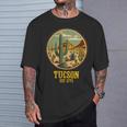 ツーソン アリゾナ ビンテージ ウエスタン レトロ サボテン Tシャツ 彼への贈り物