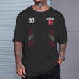 デンマーク サッカーファンジャージー デンマーク国旗 フットボール愛好家 Tシャツ 彼への贈り物