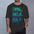 トライアスロン ギフト 水泳 バイク ラン トライアスレット トレーニング アスリート Tシャツ 彼への贈り物