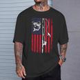 ナマズ アメリカ国旗 キャットフィッシング 漁師 釣り 長袖tシャツ Tシャツ 彼への贈り物