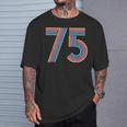ナンバー 75 七五周年 男性 女性 75歳の誕生日 Tシャツ 彼への贈り物