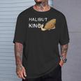 メンズ ハリバット 王様キャッチ おかしな釣り 漁師 ハリブット 魚 Tシャツ 彼への贈り物
