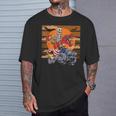 ハロウィーン スケルトン ライディング モンスタートラック トリックオア トリート パーティー Tシャツ 彼への贈り物