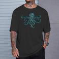 ハワイ トライバル オクトパス トカゲ ハワイアン タコ好き Tシャツ 彼への贈り物
