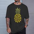 パイナップル猫の肉球プリント Tシャツ 彼への贈り物