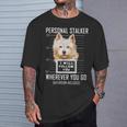 パーソナルストーカー犬ノーリッチテリア私はあなたに従います Norwich Terrier Dog Tシャツ 彼への贈り物