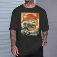 ヒョウ ヤモリ トカゲ 怪獣 怪獣 日本のビンテージポスター Tシャツ 彼への贈り物