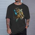 ヒョウ音楽 – 動物愛好家アートヘッドフォン アニマルレオパード Tシャツ 彼への贈り物