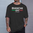 ビアンキ イタリア 家族名 イタリア 国旗 長袖tシャツ Tシャツ 彼への贈り物