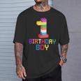 ビルディング・ブリックス 1歳のバースデー・ボーイ 1 1年目マスター・ビルダー Tシャツ 彼への贈り物
