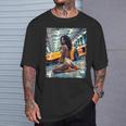ピンナップガールtシャツ 男性用 ブラックピンナップガール&エキゾチックカー Tシャツ 彼への贈り物