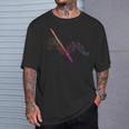 フルート用のフルート付きのカラフルな譜面。 Tシャツ 彼への贈り物