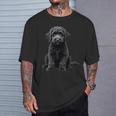 ブラックラブラドゥードル犬のアートデザイン。 長袖tシャツ Tシャツ 彼への贈り物