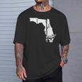 ヘラジカ狩り フロリダの地図 森のアート ハンター Tシャツ 彼への贈り物