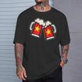ベトナム国旗ビールジョッキ クールなベトナムビール Tシャツ 彼への贈り物