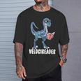 ベロシアダー ベロキラプトル 恐竜 読書 本好き Tシャツ 彼への贈り物