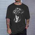 ボクサー 犬 ポートレート 白黒 Tシャツ 彼への贈り物
