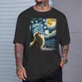 ポメラニアン 犬 イヌアート ゴッホ 星月夜 ポメラニアン 長袖tシャツ Tシャツ 彼への贈り物