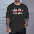 マンチェスターシティフラッグ ダウンタウン マンチェスタースカイライン Tシャツ 彼への贈り物