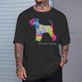 ミニチュアシュナウザー かわいい子犬 ペット 犬の飼い主 ヒッピー タイダイ Tシャツ 彼への贈り物