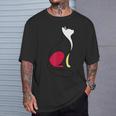 ミニマルラインアート ミロ風の猫 Tシャツ 彼への贈り物