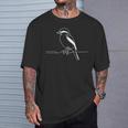 ラインアート 鳥・鳥類学者 ノーザンモズ Tシャツ 彼への贈り物