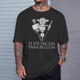 ラテン語の引用句 -Iis Pacem Para Bellum 古代ローマpqr 長袖tシャツ Tシャツ 彼への贈り物