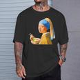 ラーメン 面白いtシャツ おもしろ ネタ フェルメール メンズ 面白い 服 おもしろグッズ グルメ 食べ物 Tシャツ 彼への贈り物