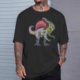 リアルなスピノサウルス 恐竜 先史時代の野生動物 長袖tシャツ Tシャツ 彼への贈り物