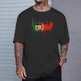 リスボン スカイライン ポルトガル国旗 絵画 ファンアート I Love Lisboa Tシャツ 彼への贈り物