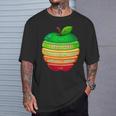 リンゴの力シリーズ リンゴのエネルギー リンゴ スライス 充電 バッテリー 残量 おもしろみ ユニーク 長袖tシャツ Tシャツ 彼への贈り物